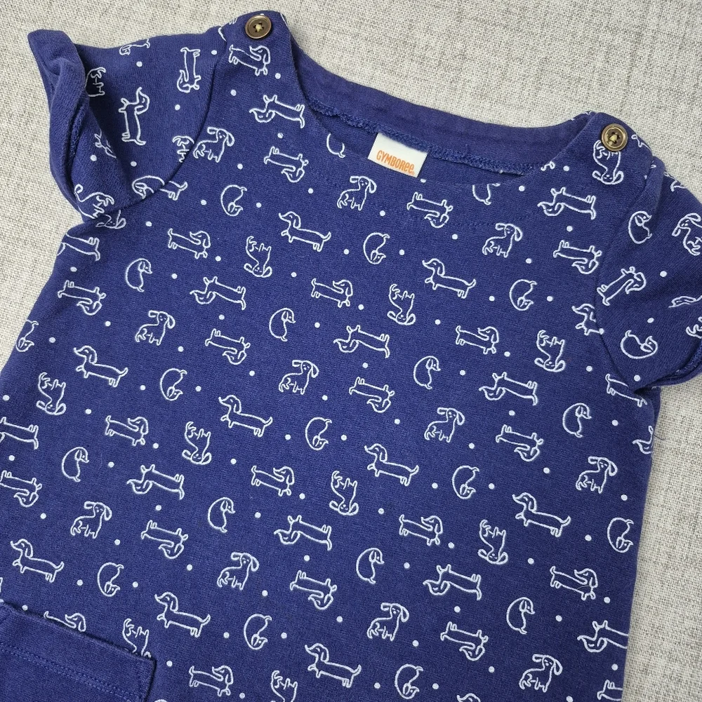 Gymboree 2T Preppy Puppy Navy Dachshund Doxie Dog Sweatshirt Dress